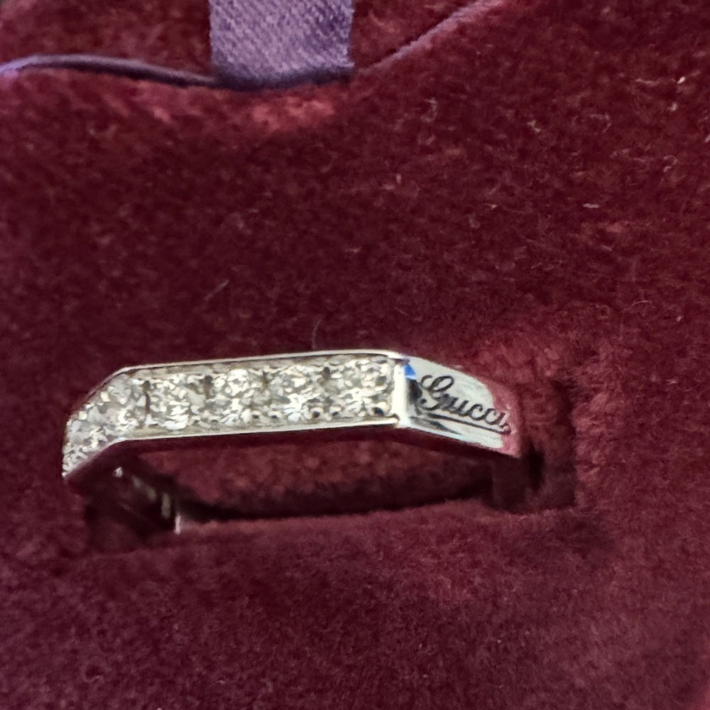 Gucci Diamond  white gold Women's Band - Clear Sparkle Size 5